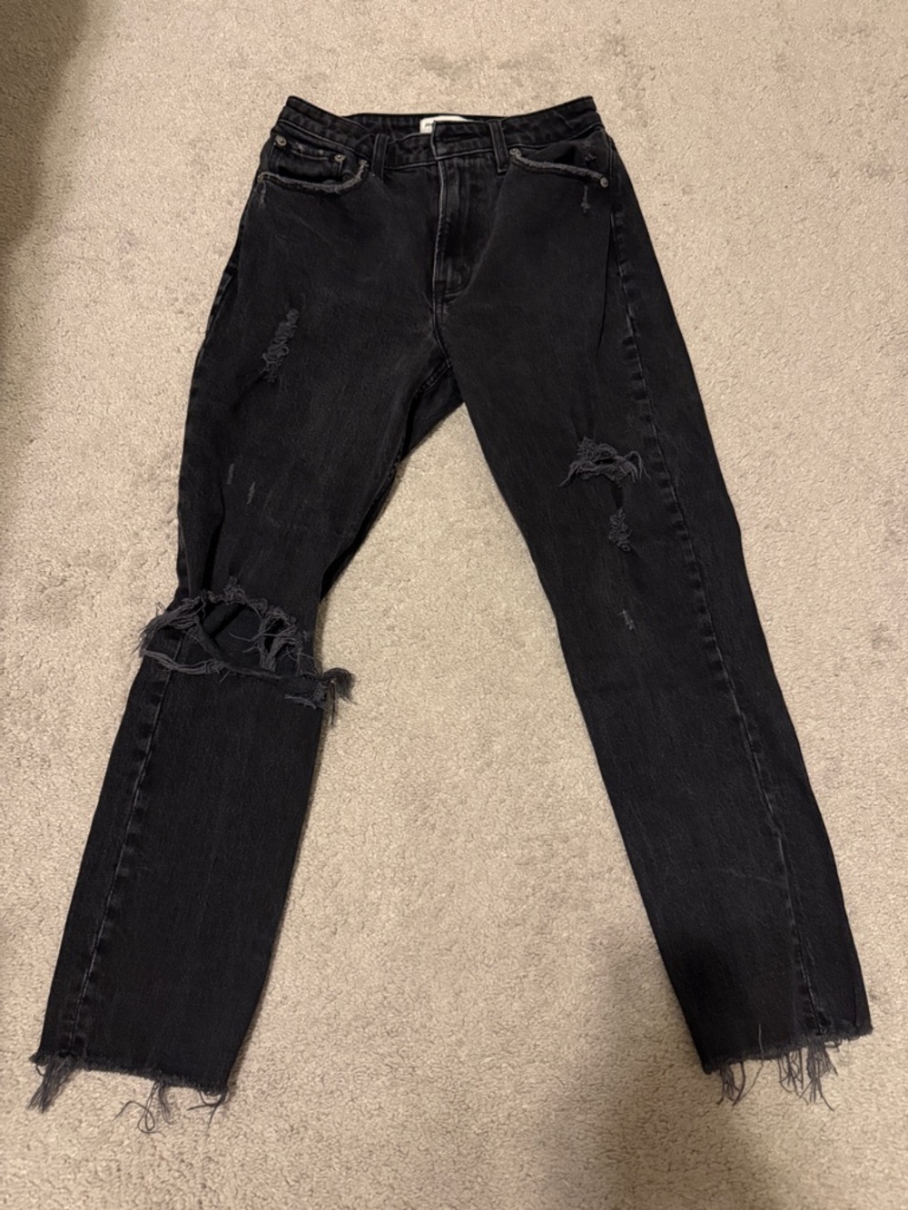 Abercrombie & Fitch Black High-Rise Mom Jeans Curve Love